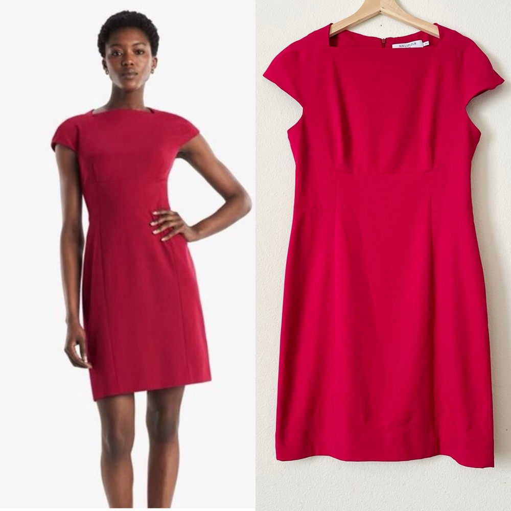 M.M. Lafleur New York SIZE 10 Ashley red cap sleeve midi dress
